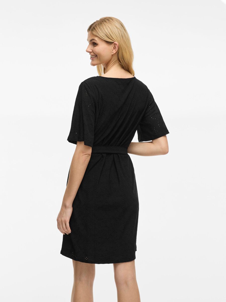 VILA SHORT SLEEVED SHORT DRESS, Black Beauty, highres - 14101668_BlackBeauty_004.jpg