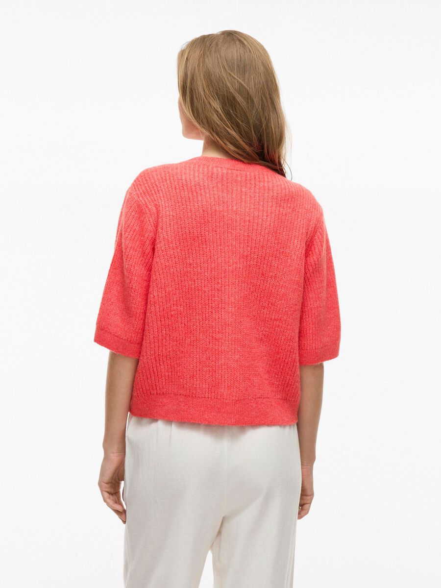 VILA SHORT SLEEVE KNITTED CARDIGAN, Dubarry, highres - 14109223_Dubarry_004.jpg