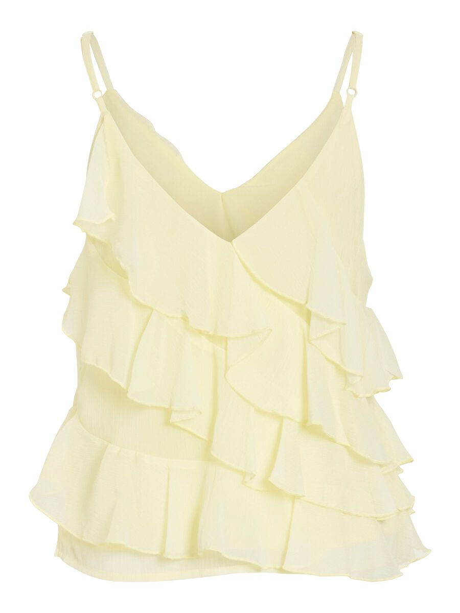 Product carousel image - VILUNA V-NECK STRAP TOP, Pastel Yellow | 2