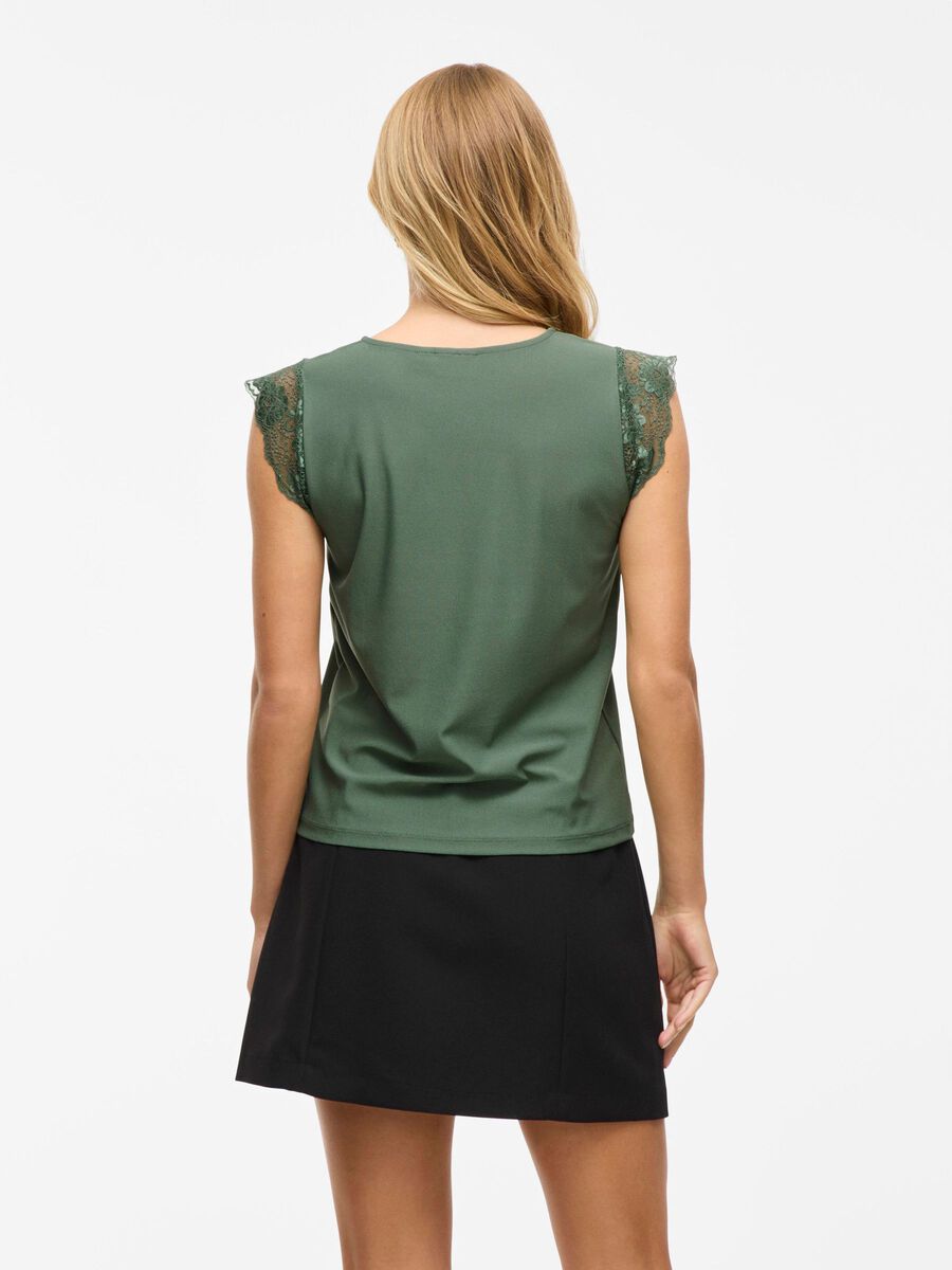 VILA VITRAV CUELLO EN V TOP DE MANGAS CASQUILLO, Laurel Wreath, highres - 14111143_LaurelWreath_004.jpg