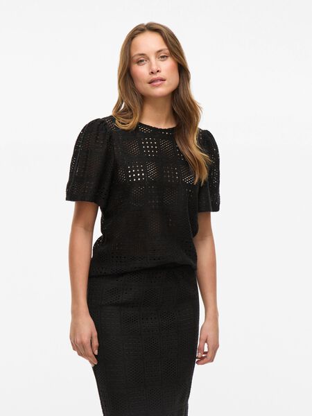VILA ROUND NECK SHORT SLEEVED TOP, Black Beauty, highres - 14106577_BlackBeauty_003.jpg