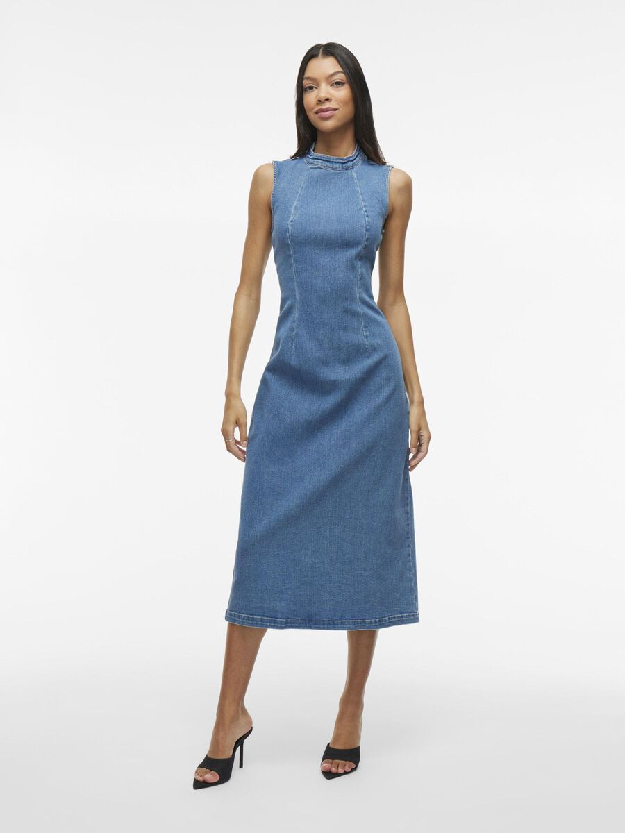 Carousel image - MIDI DENIM DRESS, Medium Blue Denim | 4