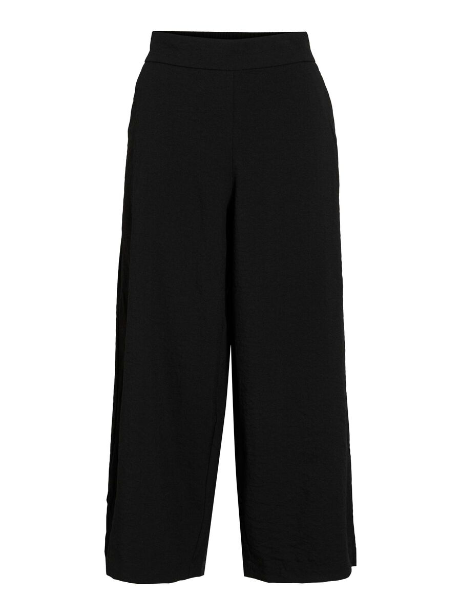 VILA REGULAR WAIST - WIDE LEG BROEK, Black, highres - 14067575_Black_001.jpg
