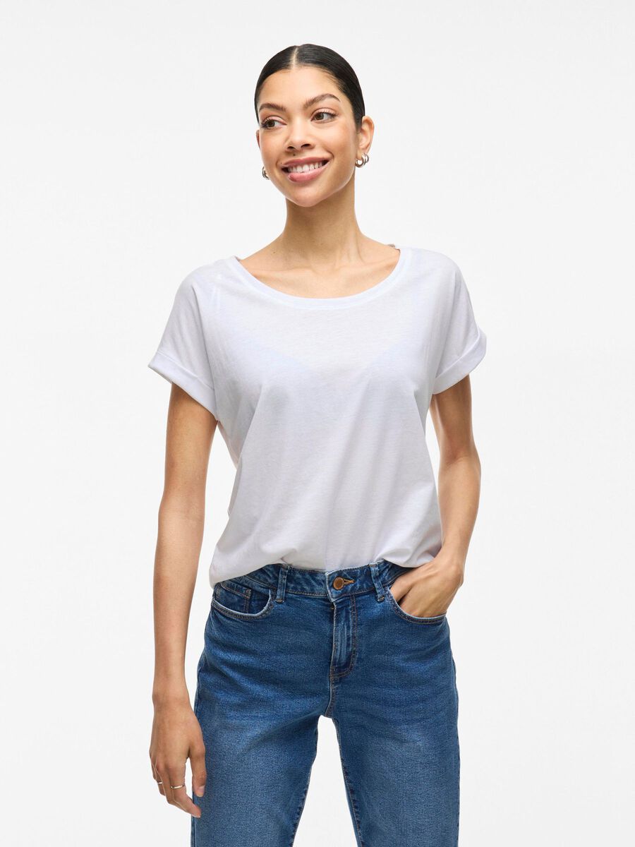 VILA VIDREAMERS ROUND NECK T-SHIRT, Optical Snow, highres - 14083083_OpticalSnow_003.jpg