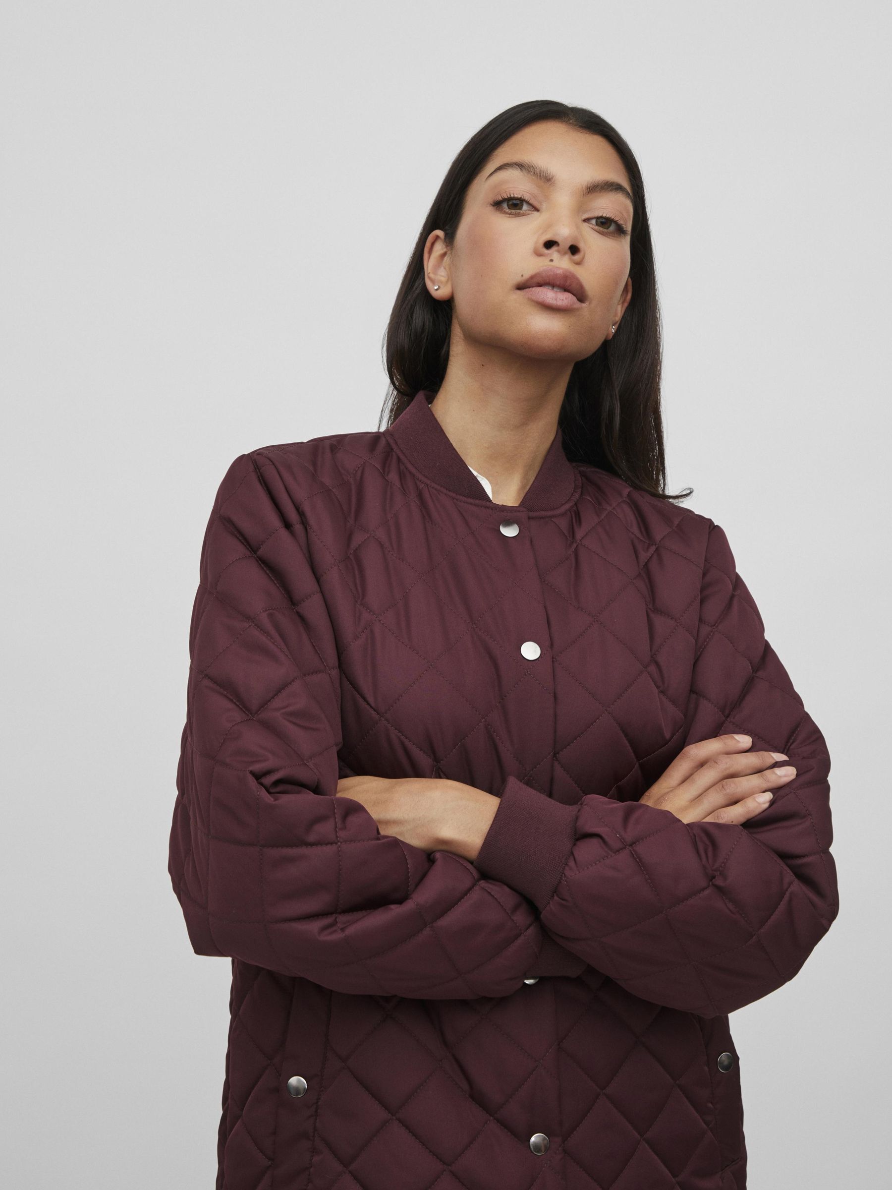 Burgundy quilted deals jacket