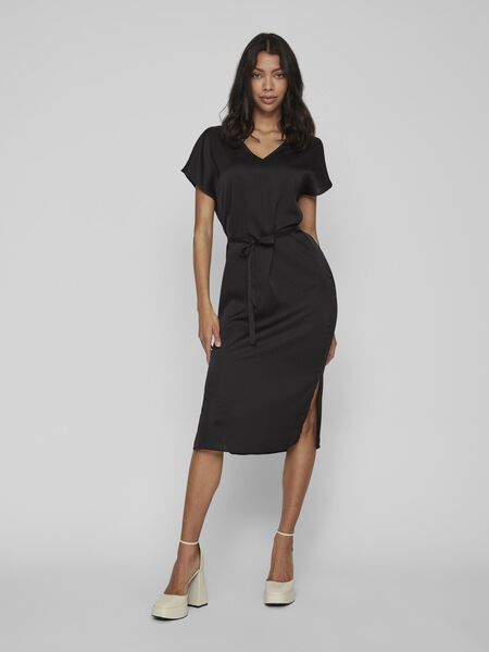 Vila SHORT-SLEEVED MIDI DRESS, Black, highres - 14078865_Black_003.jpg