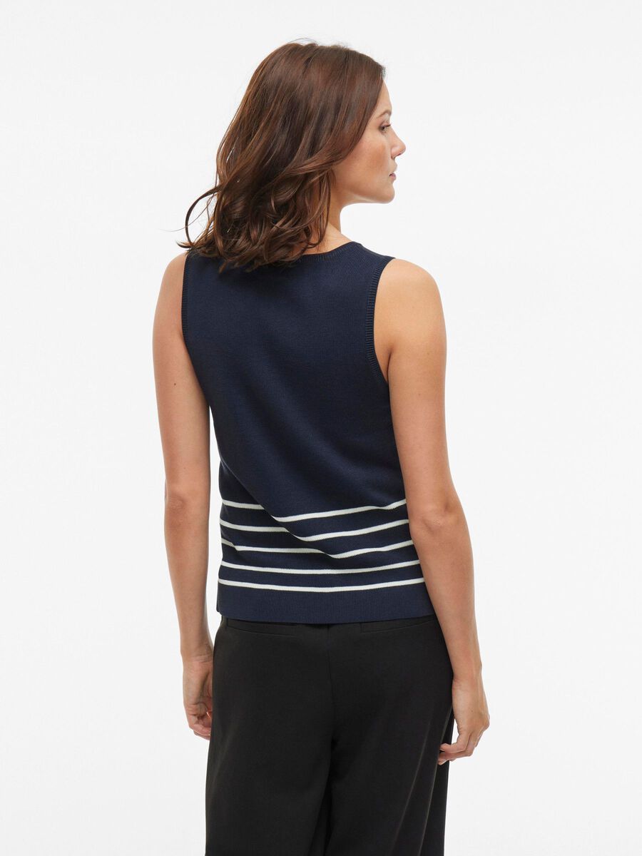 VILA SLEEVELESS KNITTED TOP, Navy Blazer, highres - 14104626_NavyBlazer_1164040_004.jpg