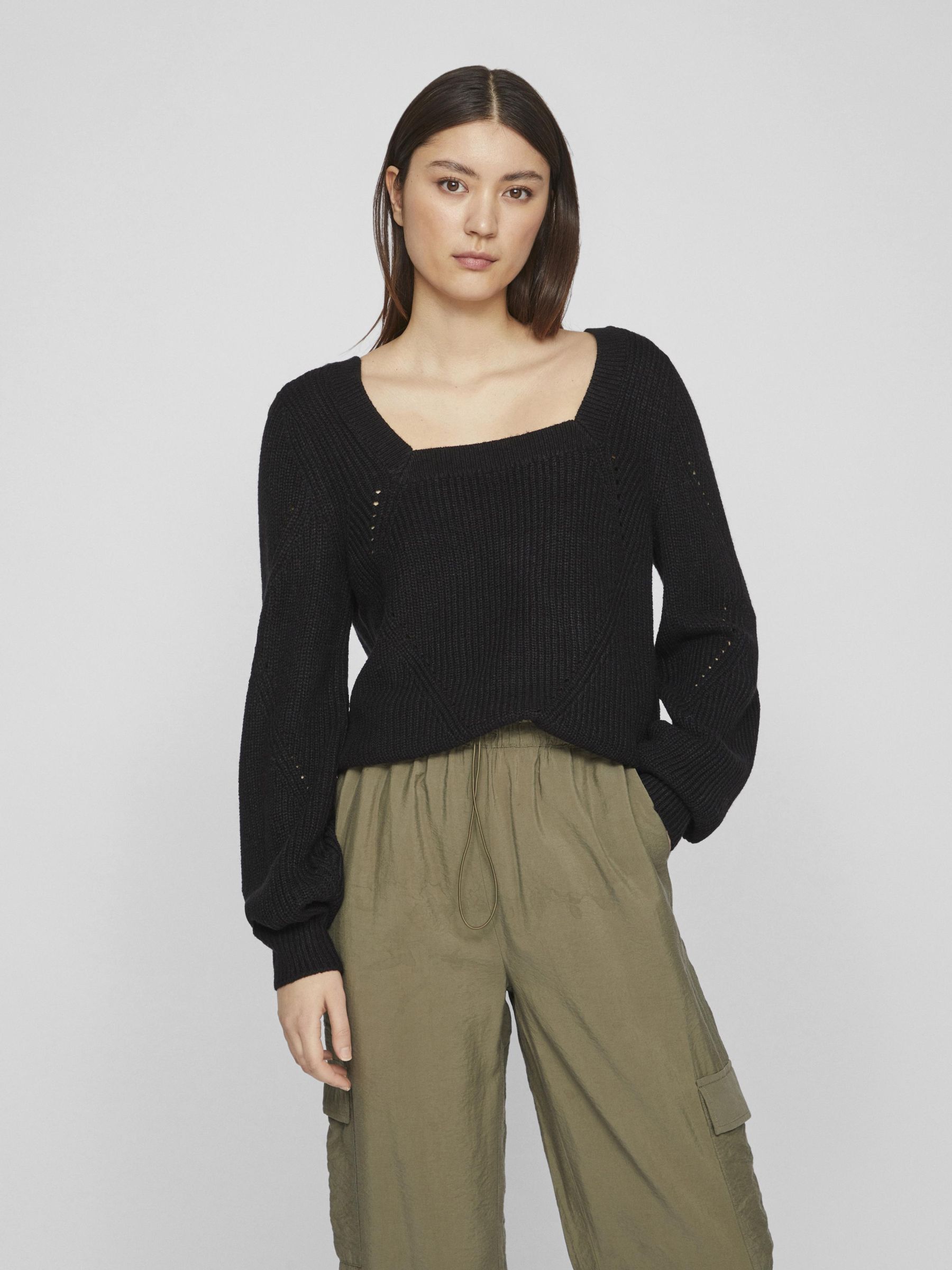 Square neck online pullover