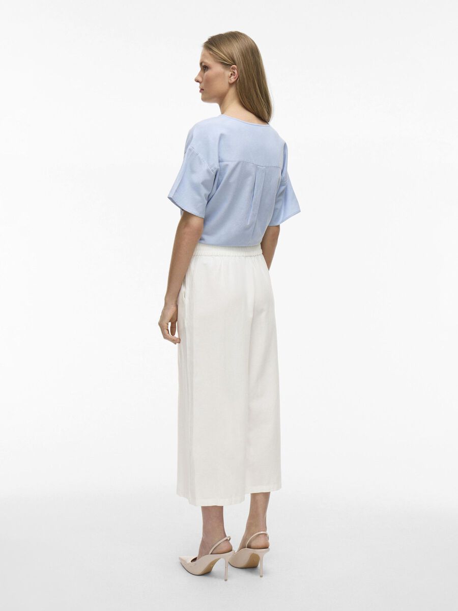 VILA HIGH WAIST CROPPED TROUSERS, Snow White, highres - 14096234_SnowWhite_004.jpg