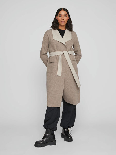Vila TIE WAIST COAT, Walnut, highres - 14060740_Walnut_003.jpg