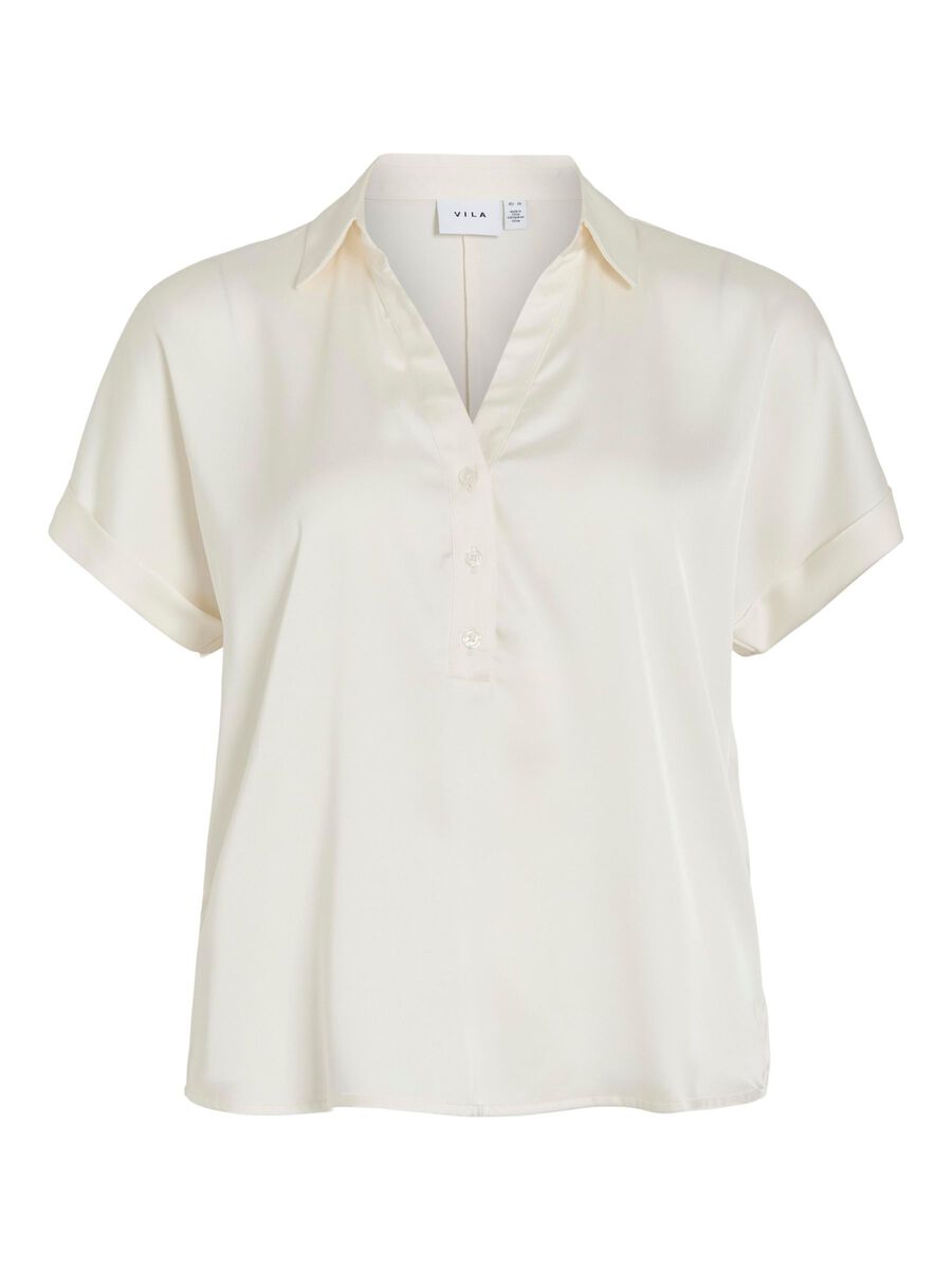 VILA VIENNA SHORT SLEEVED SHIRT, Cloud Dancer, highres - 14107405_CloudDancer_001.jpg