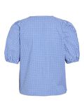 VILA VISONJA  V-NECK SHORT SLEEVED TOP, Mazarine Blue, highres - 14109332_MazarineBlue_1207426_002.jpg