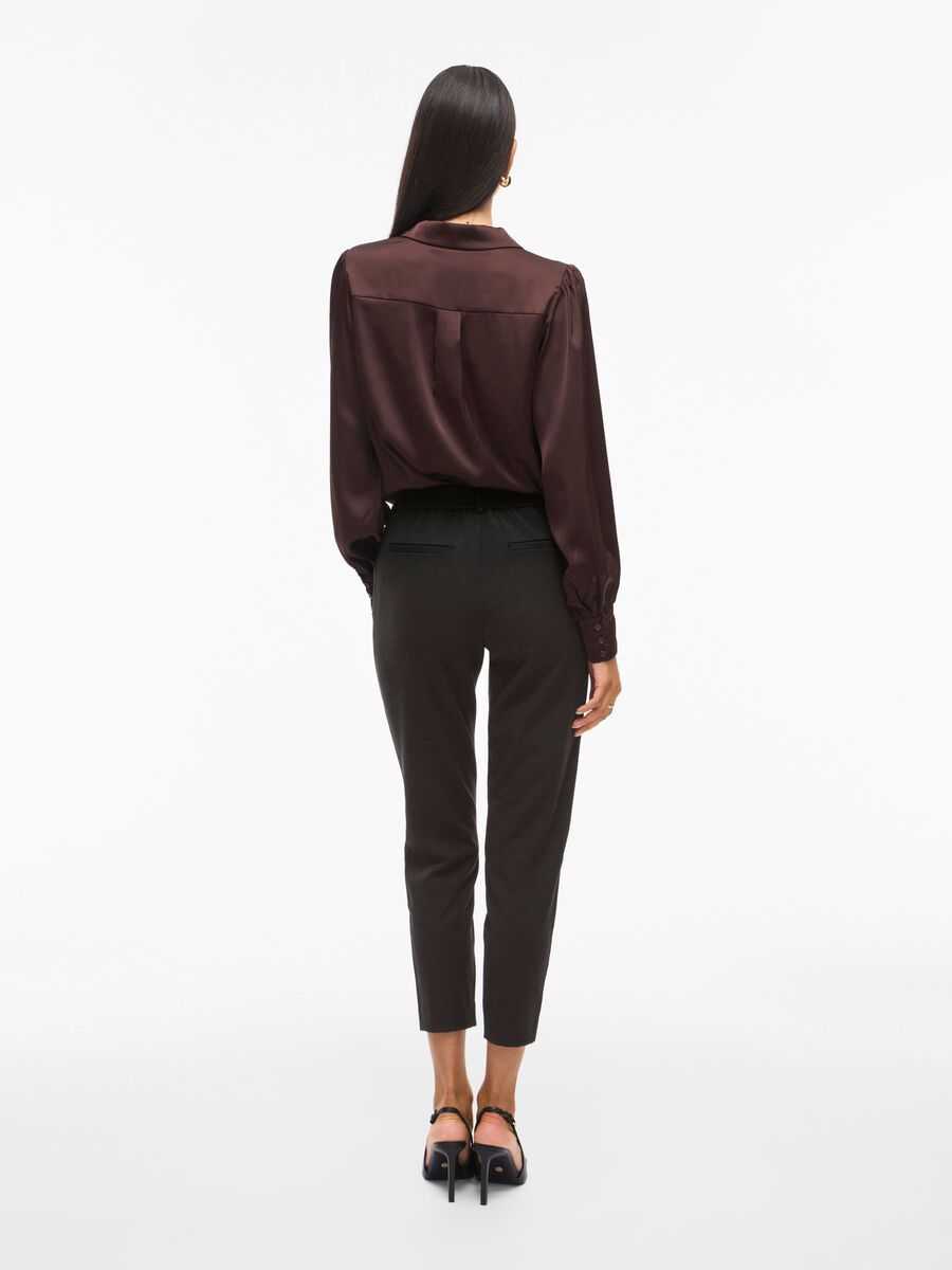 Carousel image - VIVARONE SLIM FIT HIGH WAISTED TROUSERS, Black | 2