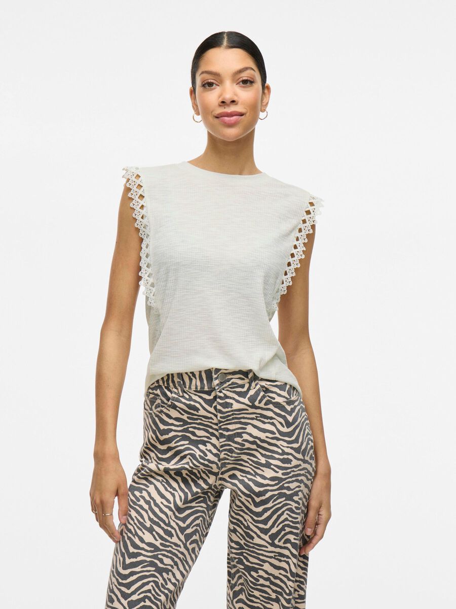 VILA ROUND NECK SLEEVELESS TOP, Snow White, highres - 14105239_SnowWhite_003.jpg