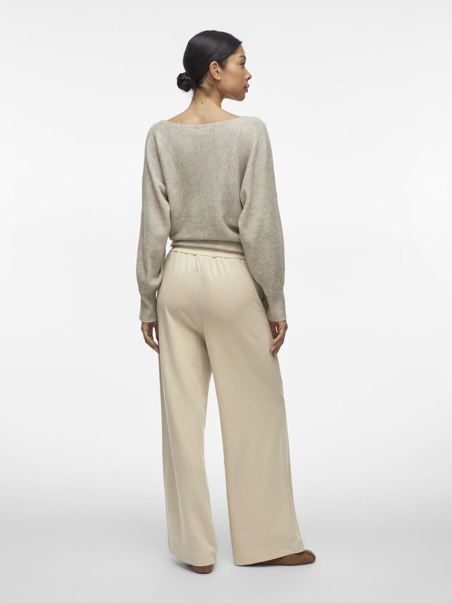 VILA VICLUA HIGH WAISTED WIDE-LEG TROUSERS, Feather Gray, highres - 14095436_FeatherGray_004.jpg