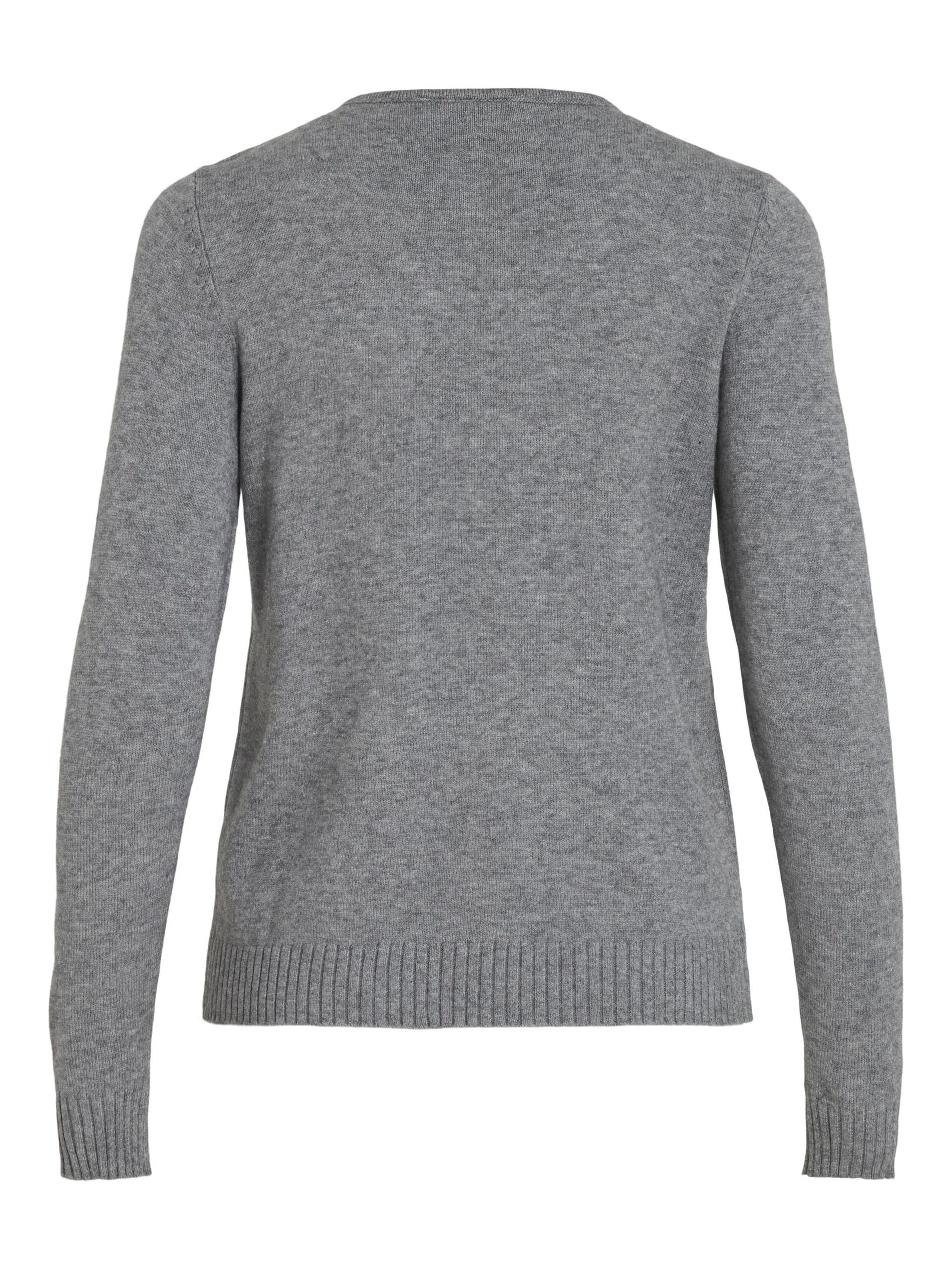 Carousel image - VIRIL V-NECK KNITTED PULLOVER, Medium Grey Melange | 7