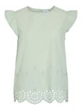 VILA VIHORTENSA EMBROIDERED CAP SLEEVE TOP, Silt Green, highres - 14106908_SiltGreen_001.jpg