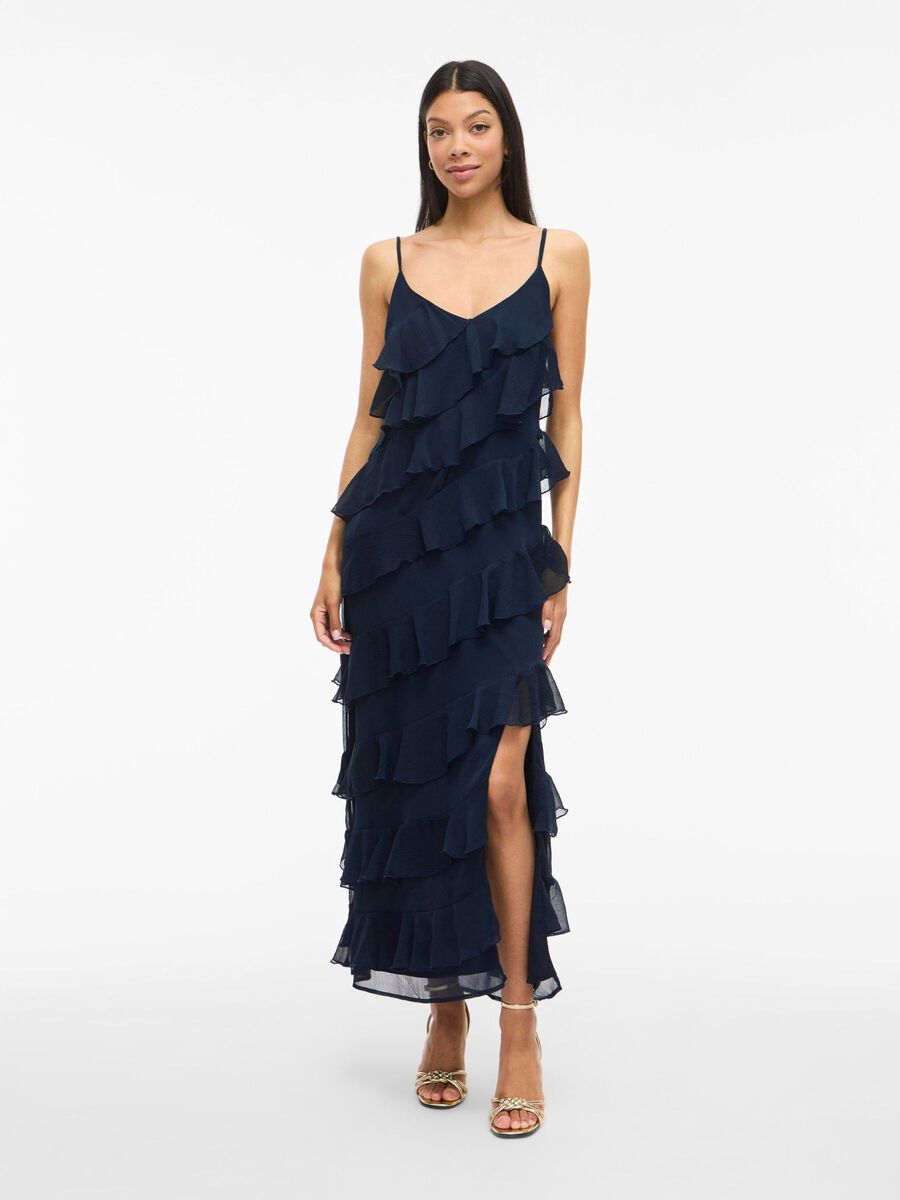 VILA STRAP MAXI DRESS, Navy Blazer, highres - 14109420_NavyBlazer_003.jpg