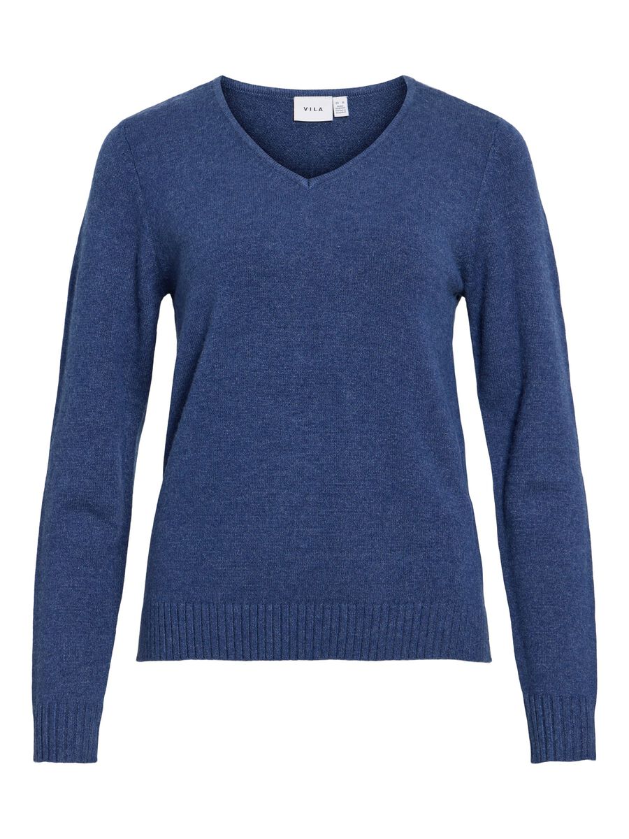 Carousel image - VIRIL V-NECK KNITTED PULLOVER, Navy Peony | 5