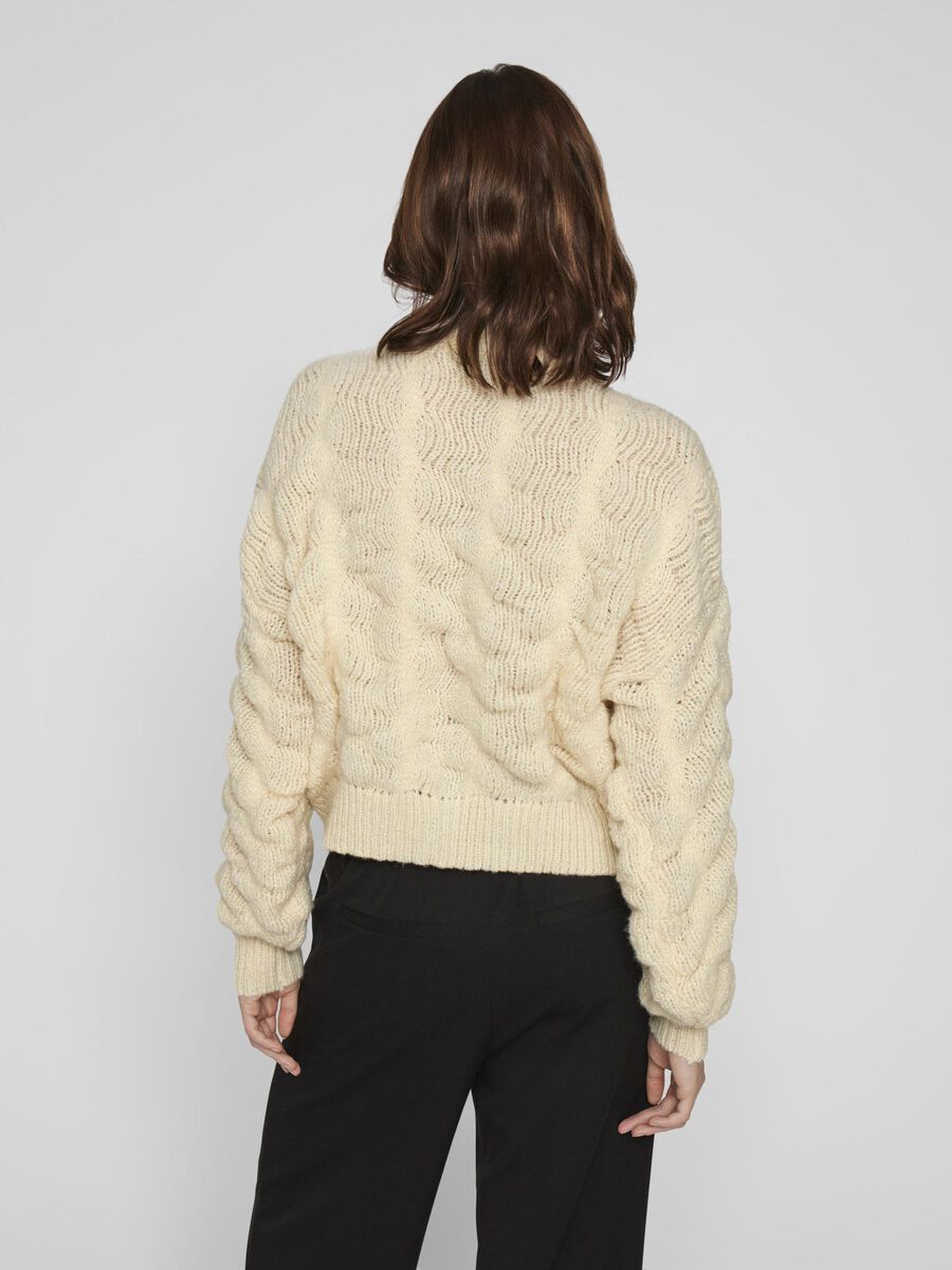 VILA BUTTON FRONT KNITTED CARDIGAN, Birch, highres - 14108796_Birch_004.jpg