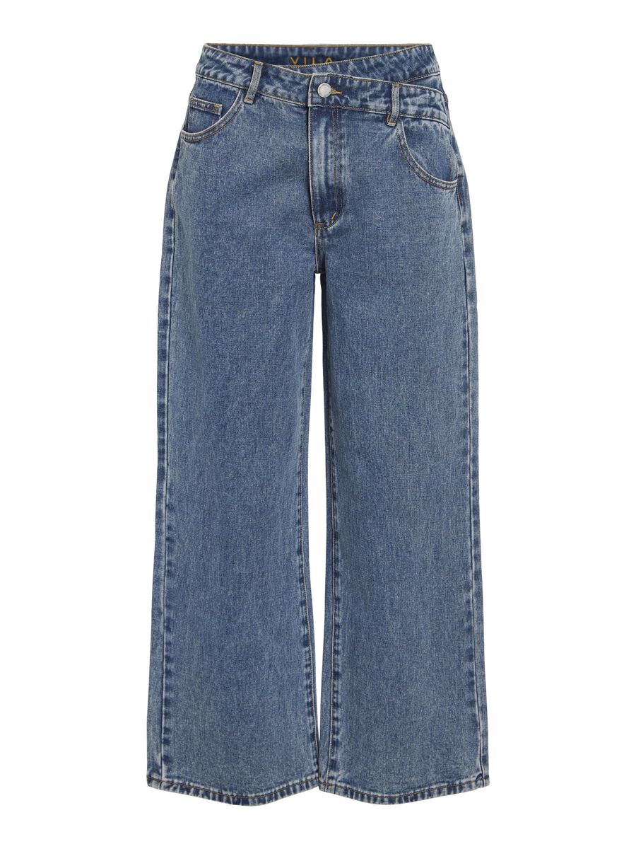 VILA NORMAALIVYÖTÄRÖISET WIDE FIT -FARKUT, Medium Blue Denim, highres - 14105846_MediumBlueDenim_001.jpg