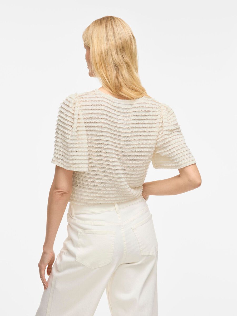 VILA VILOGAN ROUND NECK SHORT SLEEVED TOP, Birch, highres - 14108973_Birch_004.jpg