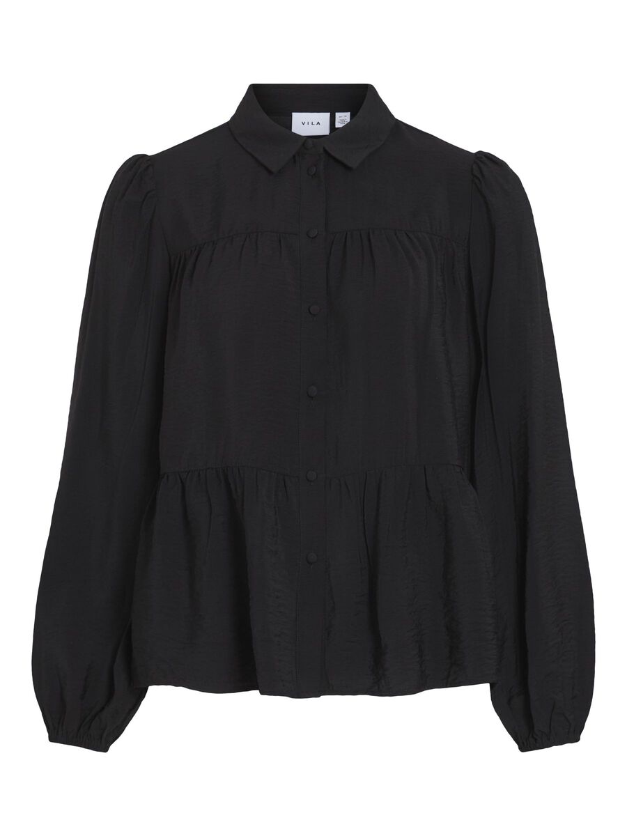 VILA LONG SLEEVED SHIRT, Black Beauty, highres - 14104025_BlackBeauty_001.jpg