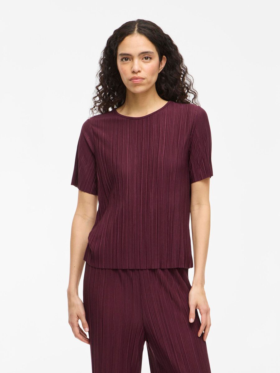 VILA VIPLISA PLEATED SHORT SLEEVED TOP, Fig, highres - 14089481_Fig_003.jpg