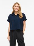 Product image thumbnail - VISIFFI ZIPPER SHORT SLEEVED TOP, Navy Blazer | 1
