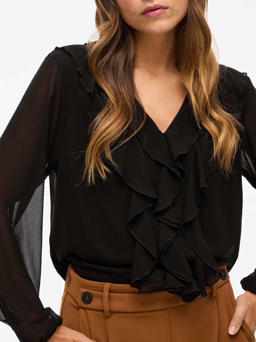 Carousel image - VIANE FOLHO TOP DE MANGA COMPRIDA, Black | 3