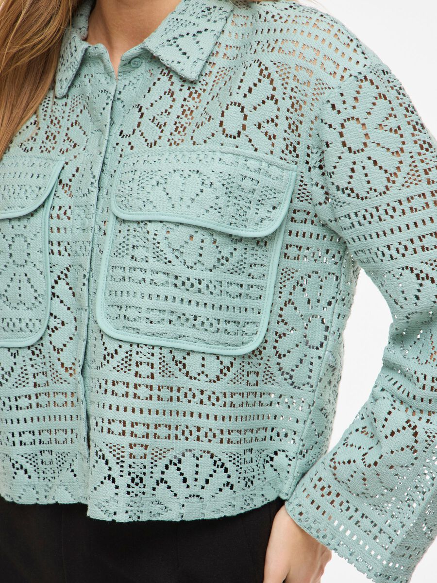 Carousel image - VIMERINDA - CROCHET CHEMISE, Blue Surf | 3