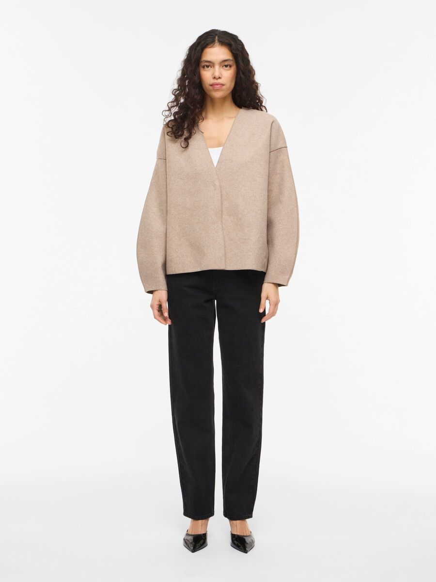 Carousel image - VIJUICE - COL EN V VESTE, Natural Melange | 4