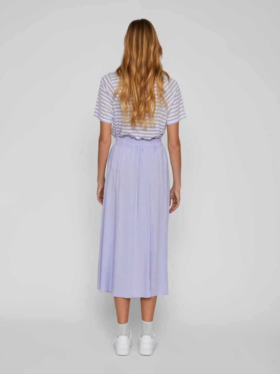 Vila HIGH-WAIST MIDDELLANGE ROK, Sweet Lavender, highres - 14073587_SweetLavender_004.jpg