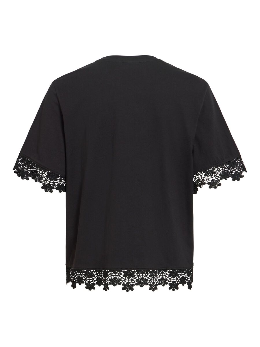 Product carousel image - VIVORA ROUND NECK SHORT SLEEVED TOP, Black | 2