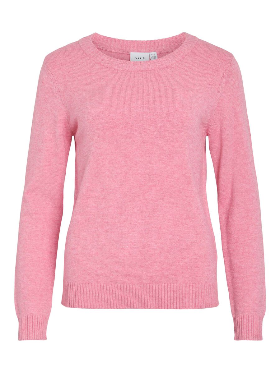 VILA VIRIL ROUND NECK KNITTED PULLOVER, Sangria Sunset, highres - 14054177_SangriaSunset_714851_001.jpg