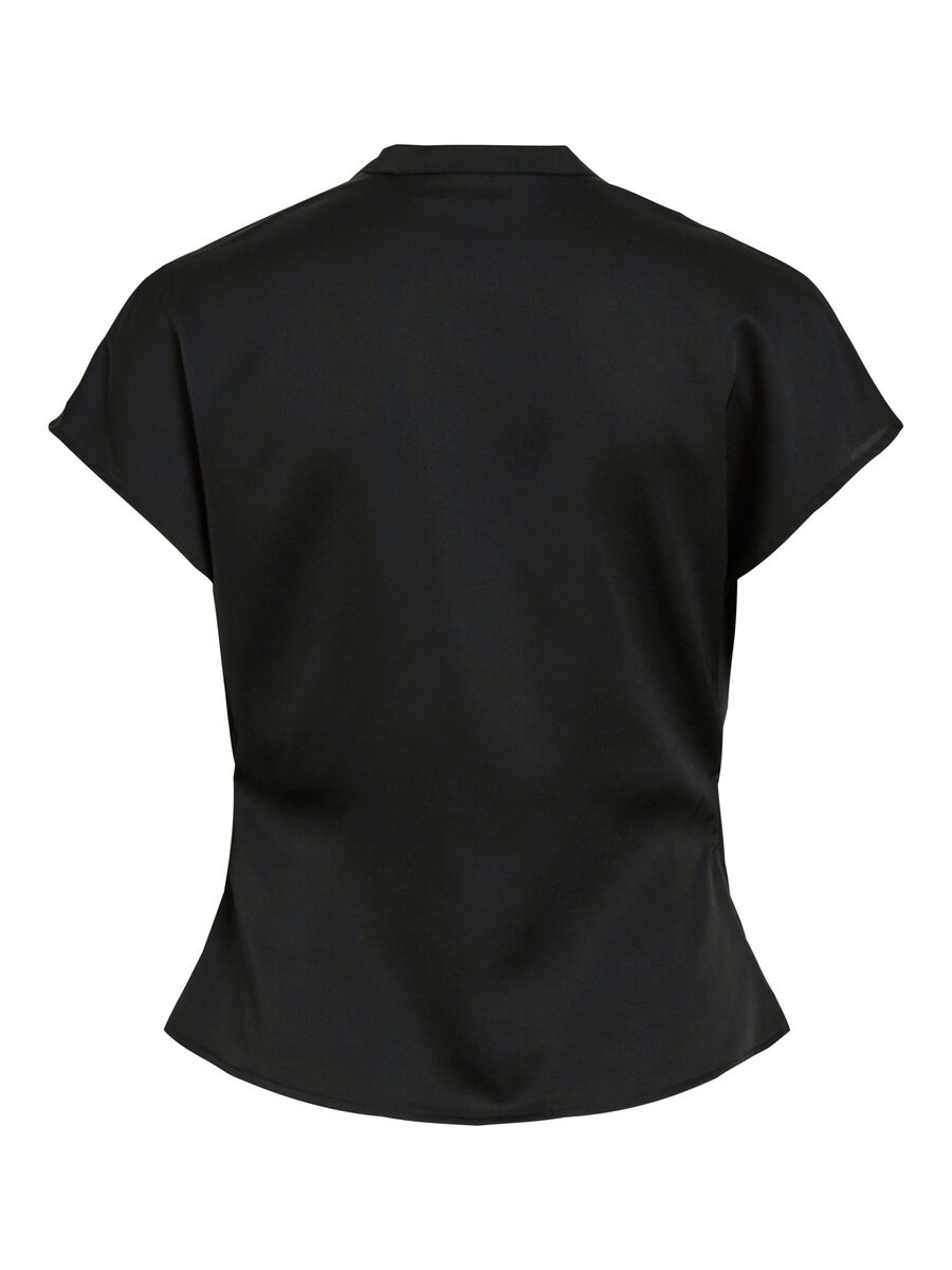 VILA VIELLETTE DRAPED CAP SLEEVE TOP, Black, highres - 14112849_Black_002.jpg