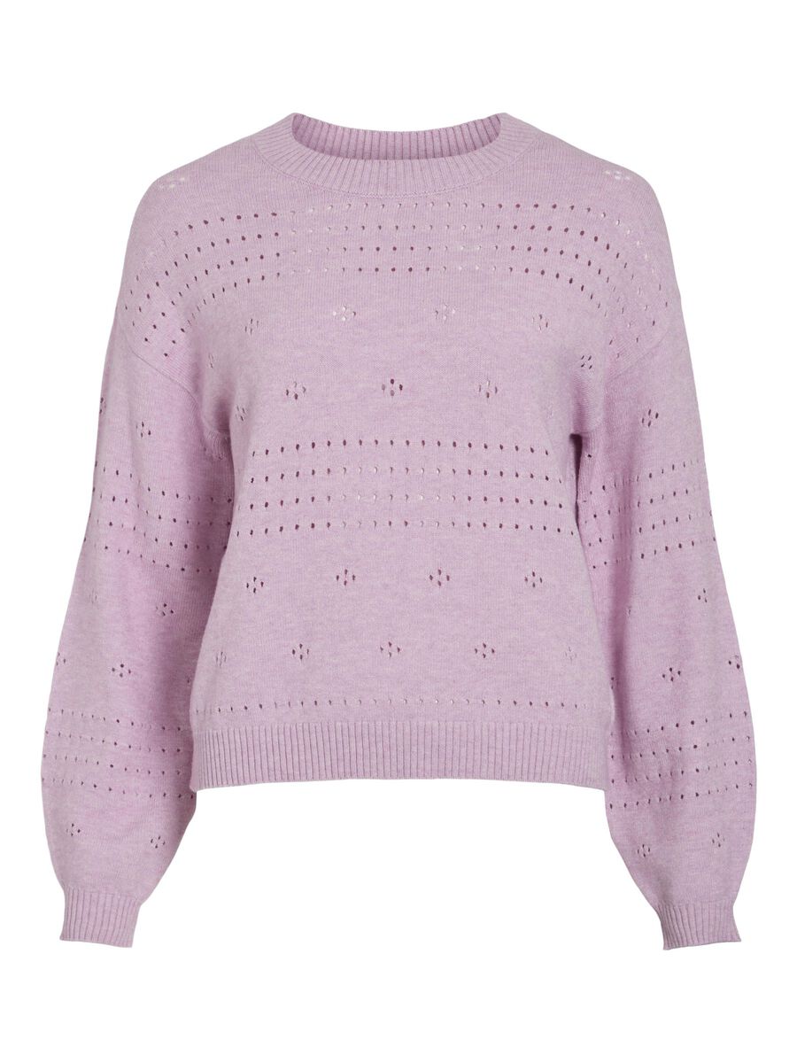 VILA VIRIL ROUND NECK KNITTED PULLOVER, Winsome Orchid, highres - 14101222_WinsomeOrchid_1150826_001.jpg
