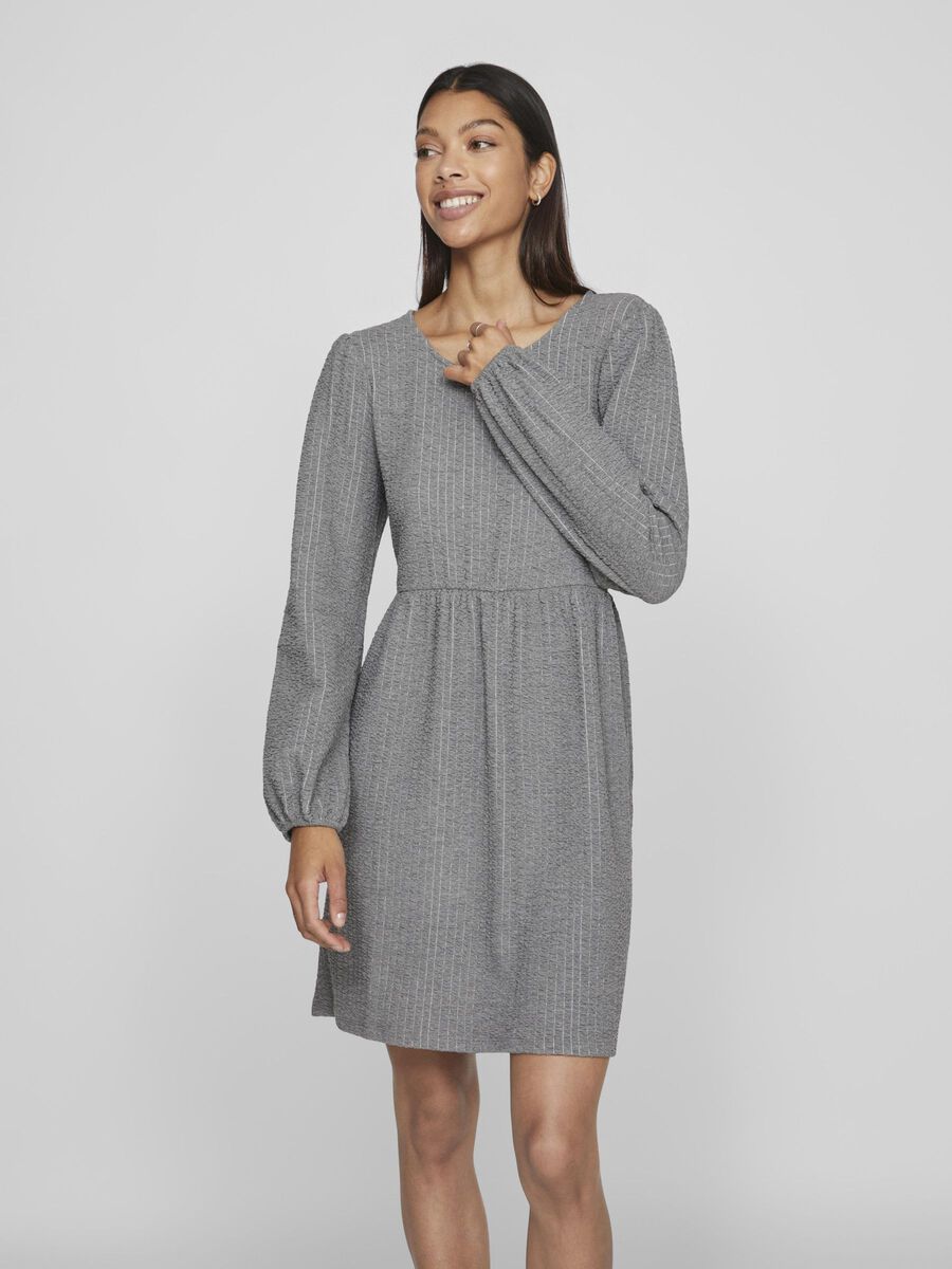 VILA LÅNGÄRMAD KORT KLÄNNING, Dark Grey, highres - 14099443_DarkGrey_003.jpg