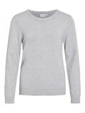 VILA VIRIL ROUND NECK KNITTED PULLOVER, Light Grey Melange, highres - 14054177_LightGreyMelange_001.jpg