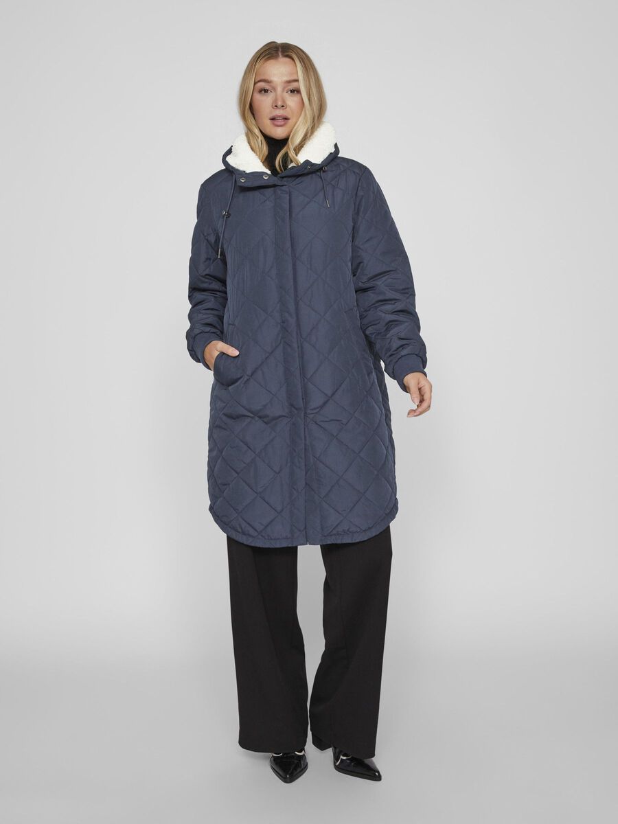 Vila QUILTED HOODED COAT, Navy Blazer, highres - 14076489_NavyBlazer_968679_003.jpg