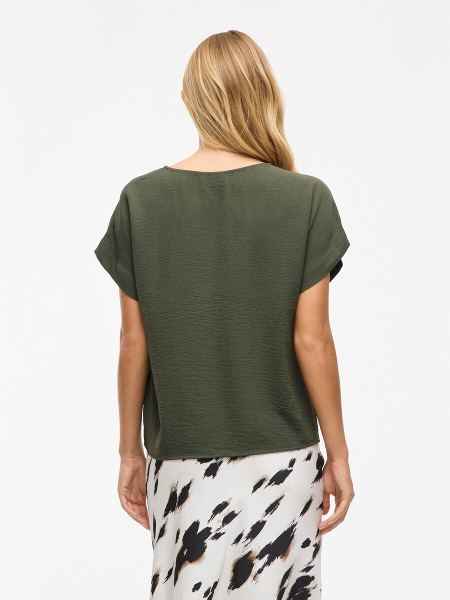 VILA ROUND NECK SHORT SLEEVED TOP, Deep Depths, highres - 14101663_DeepDepths_004.jpg