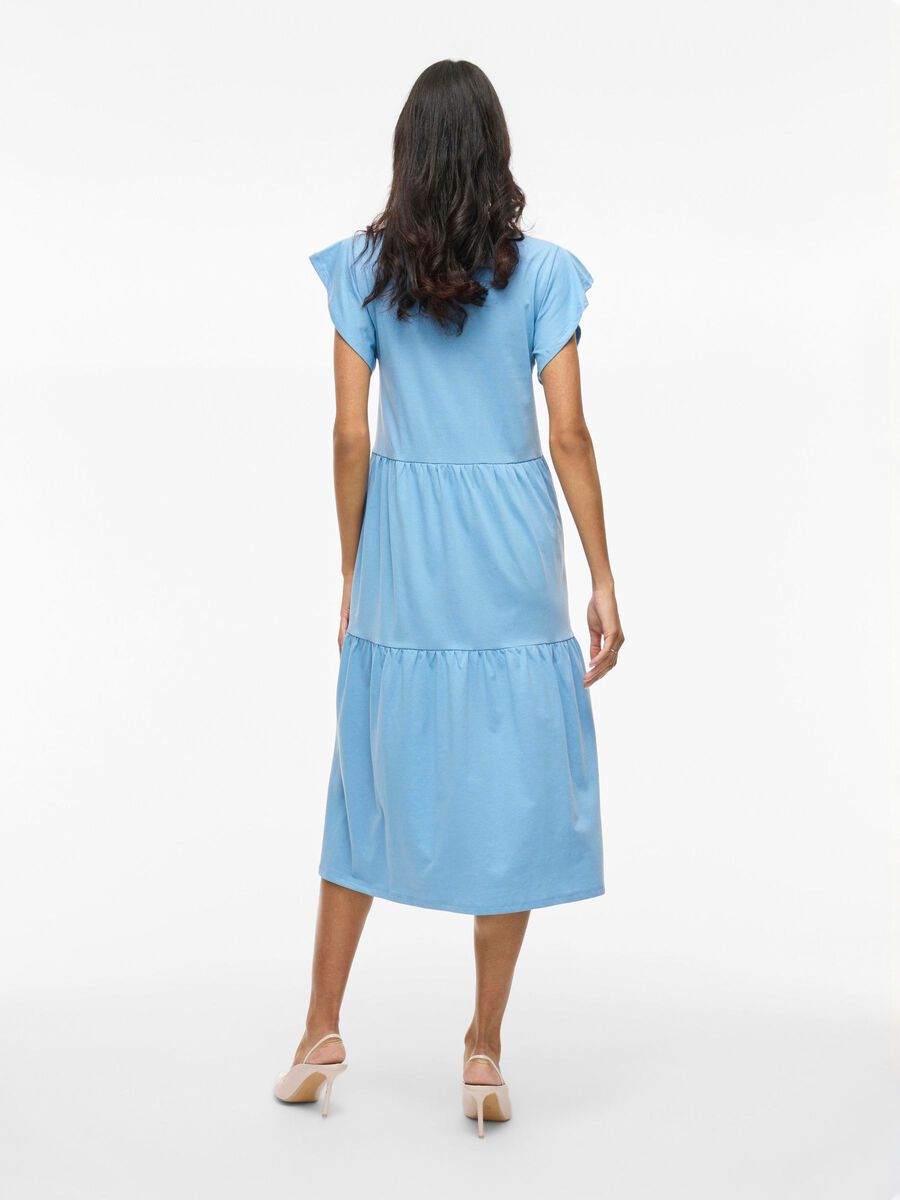VILA SHORT SLEEVE MIDI DRESS, Blissful Blue, highres - 14087542_BlissfulBlue_004.jpg