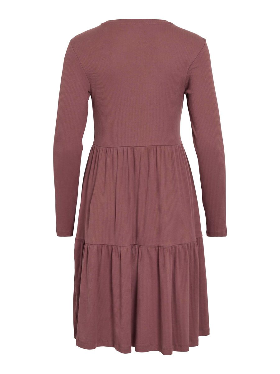 VILA LONG SLEEVED KNEE-LENGTH DRESS, Rose Brown, highres - 14109874_RoseBrown_002.jpg
