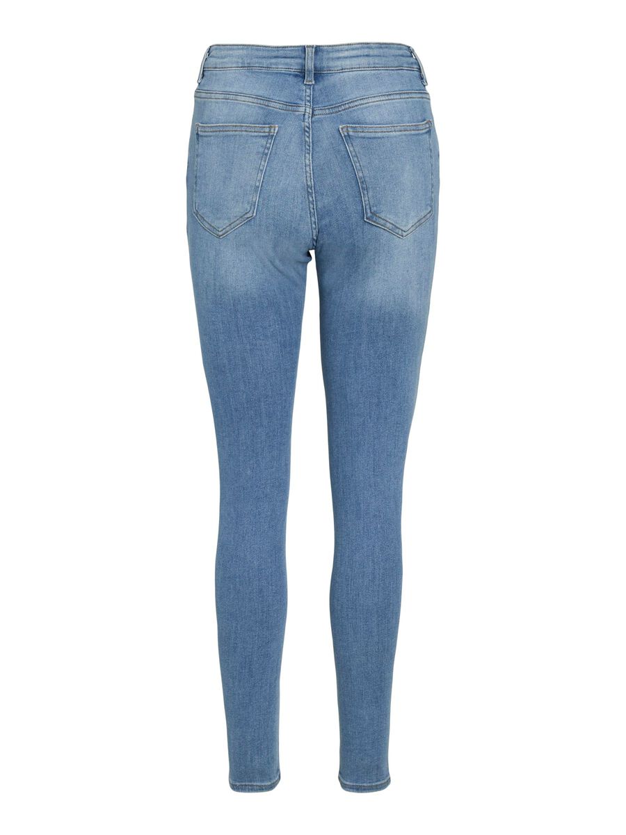 VILA VISARAH MID-WAIST SKINNY FIT JEANS, Medium Blue Denim, highres - 14108883_MediumBlueDenim_002.jpg