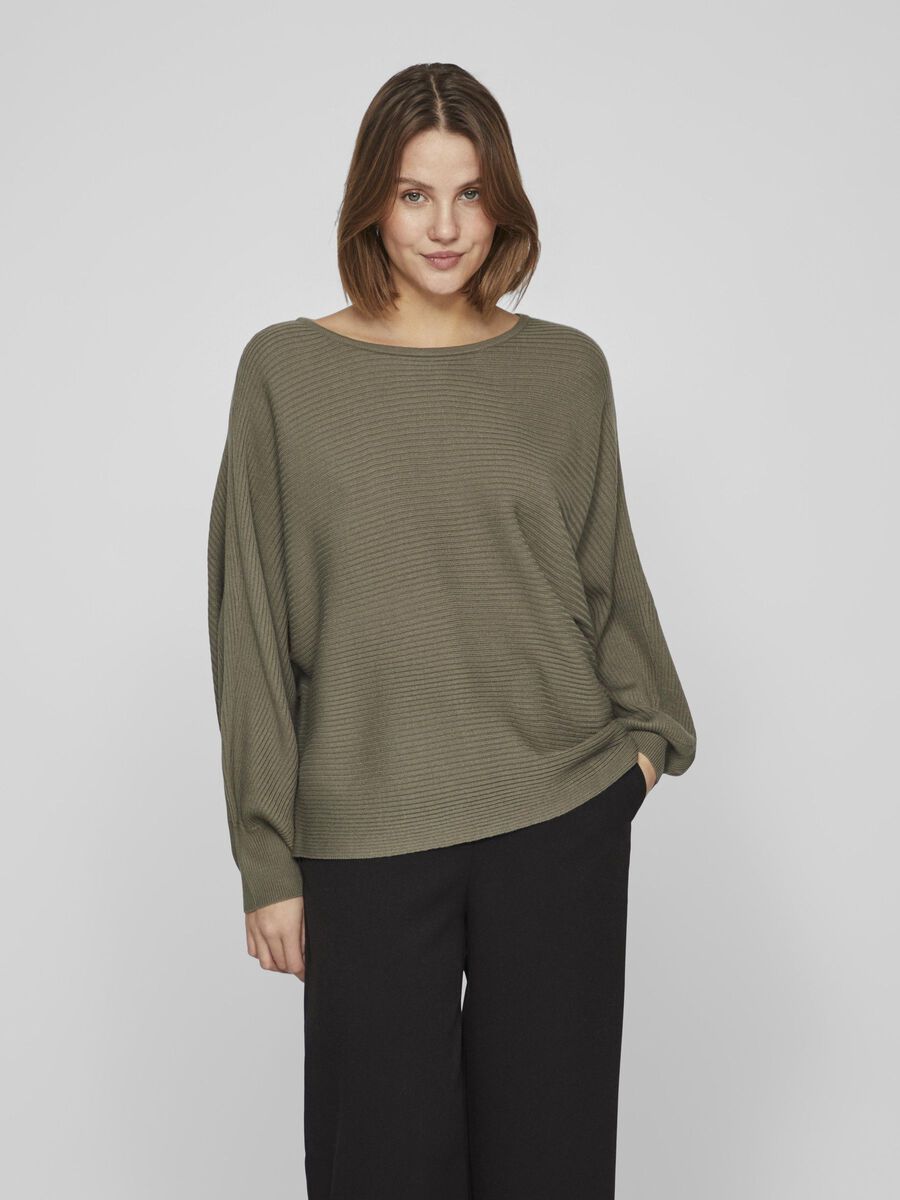 Vila BOATNECK PULLOVER A MAGLIA, Dusty Olive, highres - 14096642_DustyOlive_003.jpg