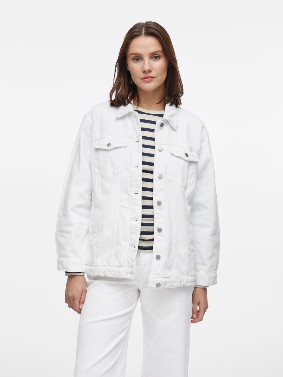 VILA BUTTONED DENIM JACKET, White Denim, highres - 14100668_WhiteDenim_003.jpg
