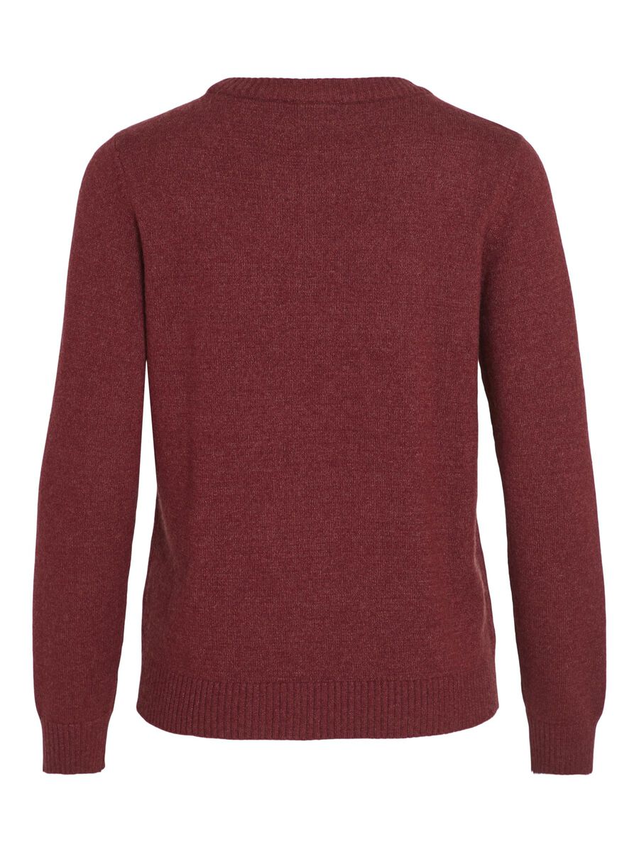 VILA VIRIL ROUND NECK KNITTED PULLOVER, Cabernet, highres - 14054177_Cabernet_958812_002.jpg