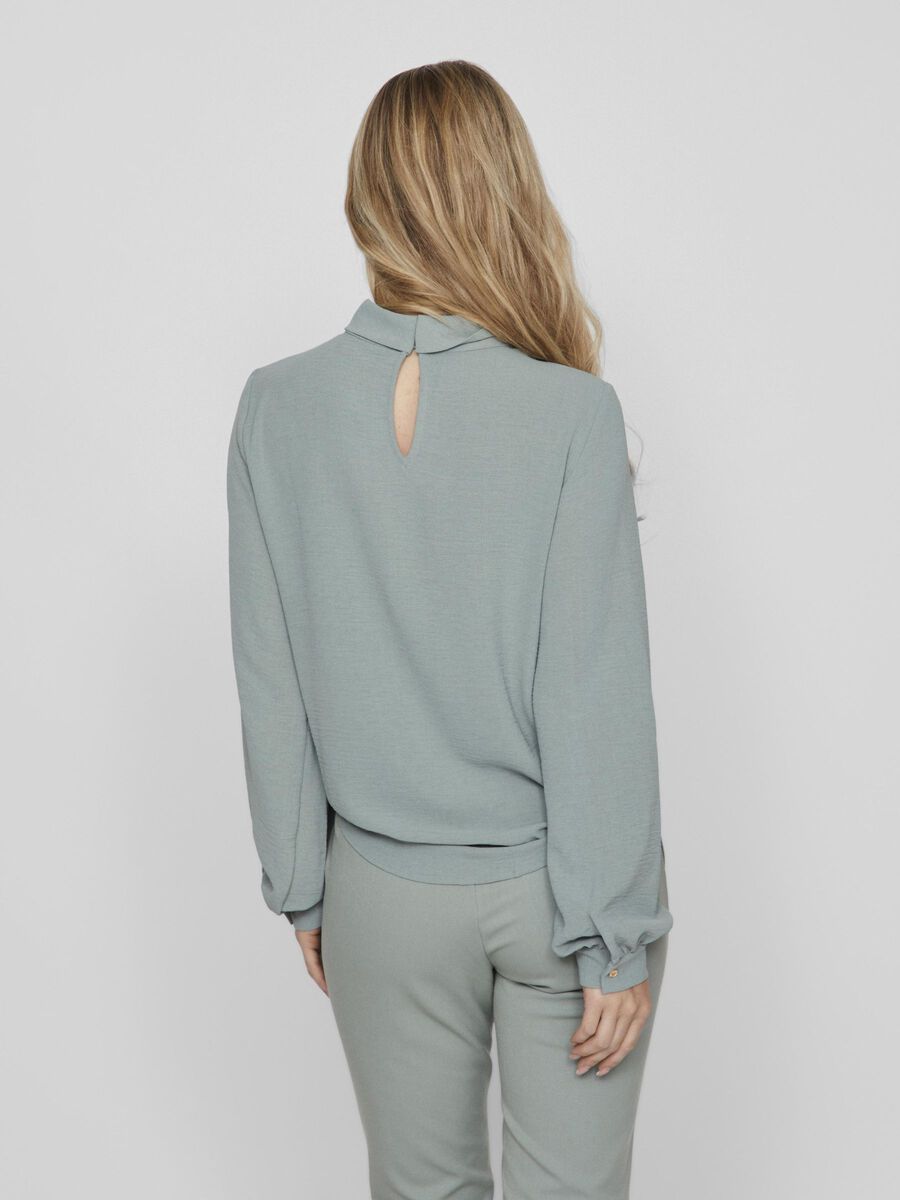 VILA HIGH NECK LONG SLEEVED TOP, Chinois Green, highres - 14098954_ChinoisGreen_004.jpg