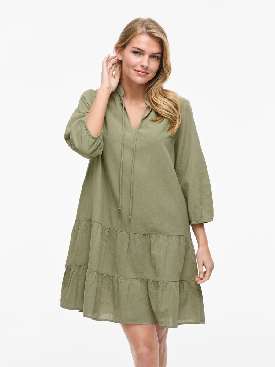 VILA VIPETRA - MANCHES 3/4 ROBE COURTE, Oil Green, highres - 14109524_OilGreen_003.jpg