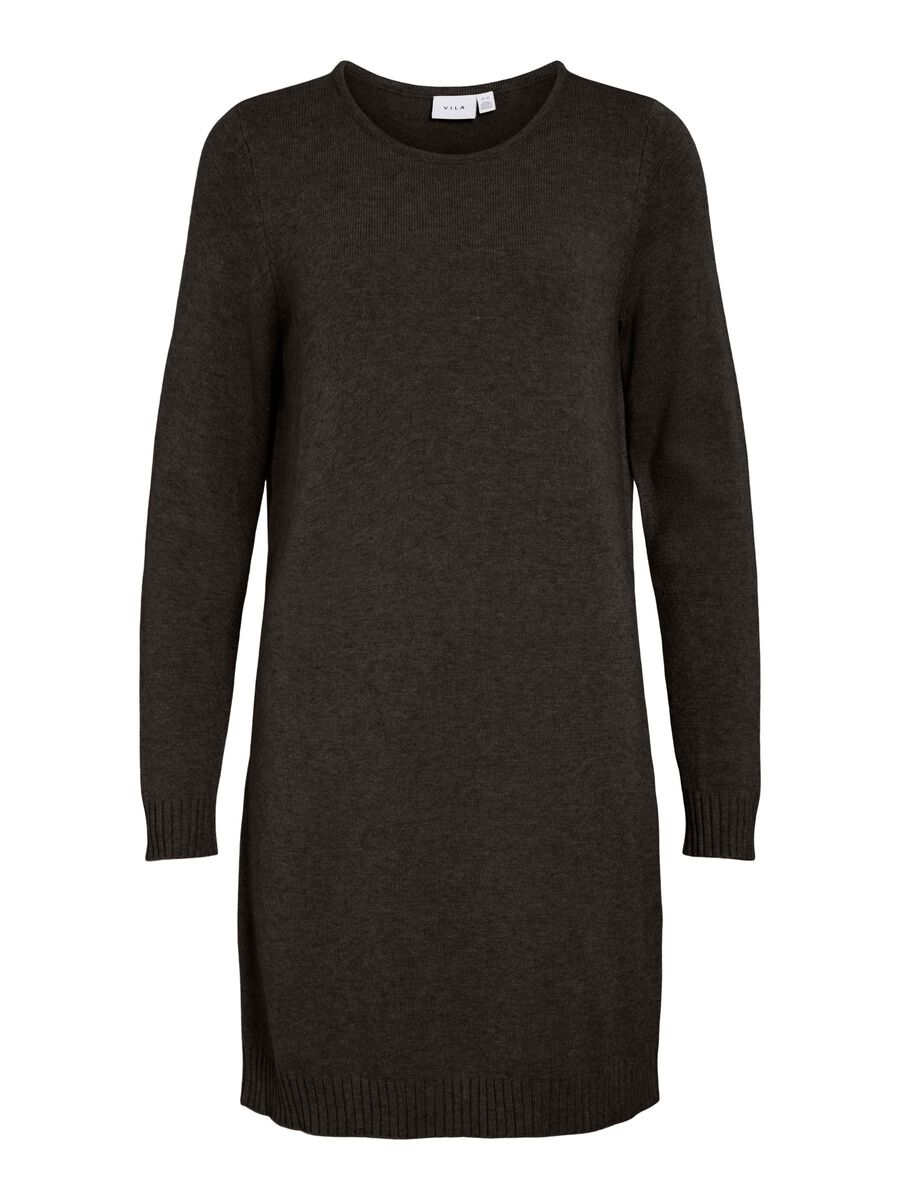 Carousel image - LONG SLEEVED KNITTED DRESS, Black | 6